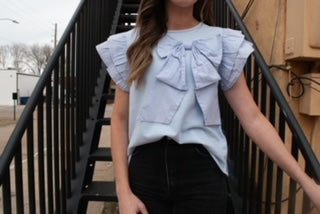 Blue Bow Top