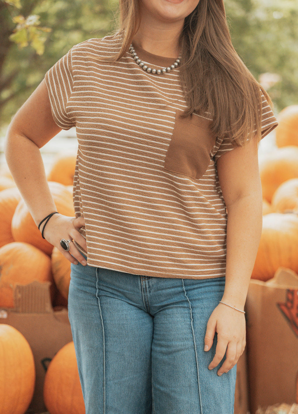 stripe pocket tee