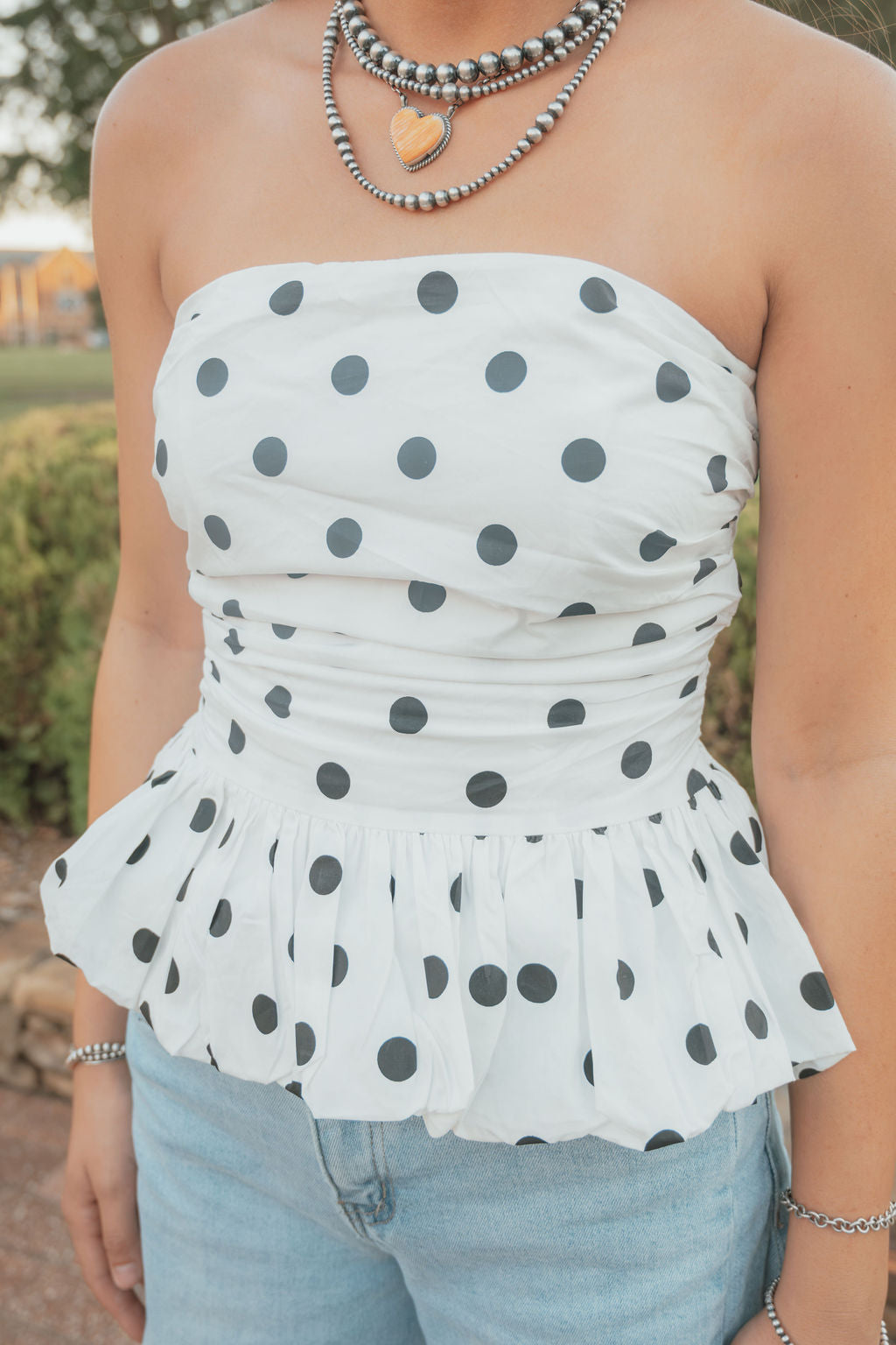 The Pistol Pete Polka Dot Top