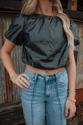 Leather Bubble Top
