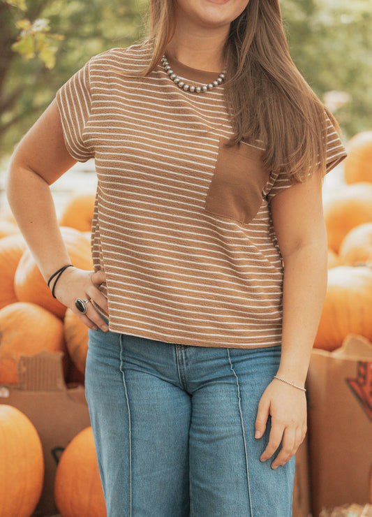 stripe pocket tee