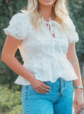 White Blossom Puff Top