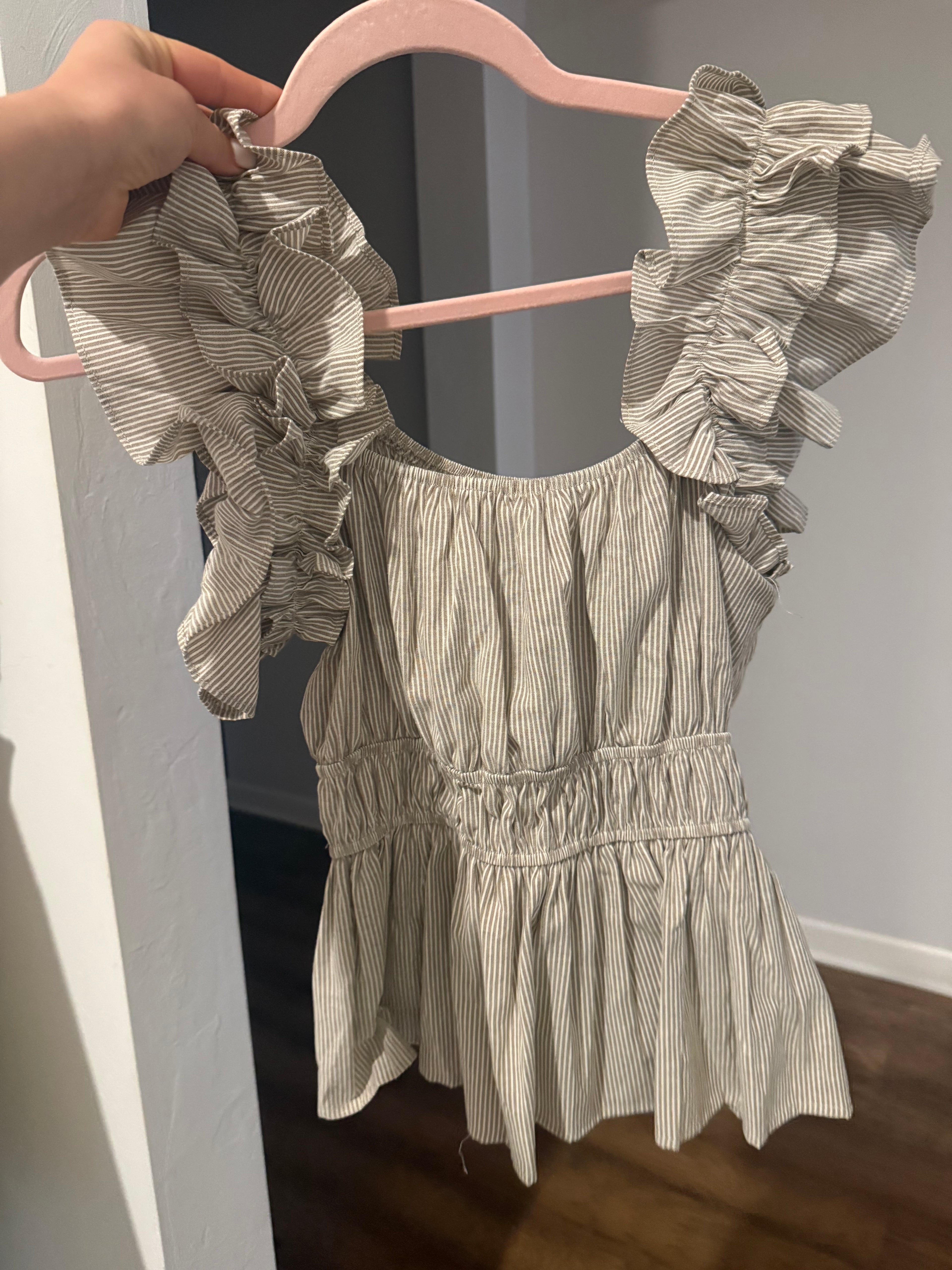 Sand Ruffle Blouse